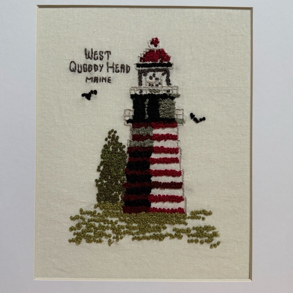 West Quoddy Head Lighthouse Embroidered Art - Picture 4 of 8